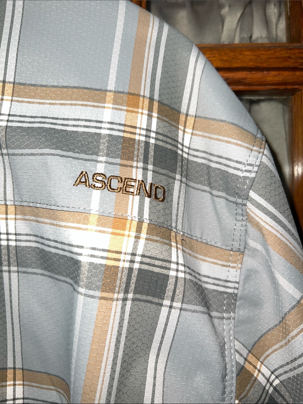 Ascend Plaid Shirt in Light Gray, Tan & White - Picture 4 of 4